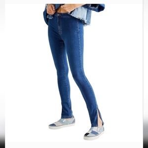Free People Dark Blue Highrise Skinny Jeans